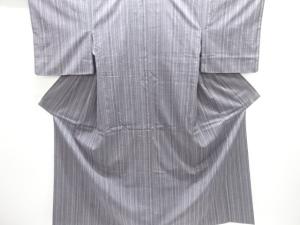 縞に抽象模様織り出し手織り紬着物